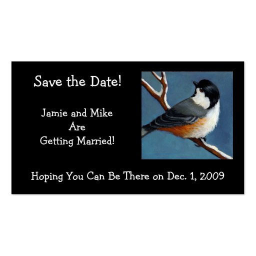 CLASSY CHICKADEE SAVE THE DATE CARD BUSINESS CARD TEMPLATES