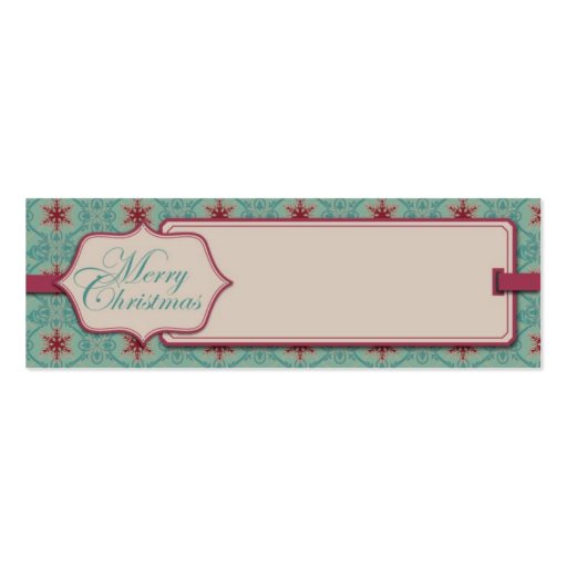 Classy Christmas Skinny Gift Tag Business Card Template