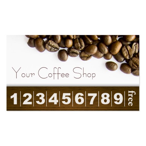 Classy Coffee Beans Coffee Business Loyalty Card Business Card Template