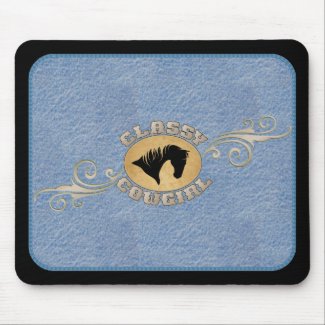 Classy Cowgirl Denim Look MOUSEPAD mousepad