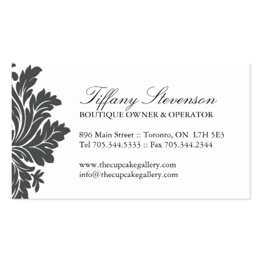Classy Cupcake Business Card (back side)