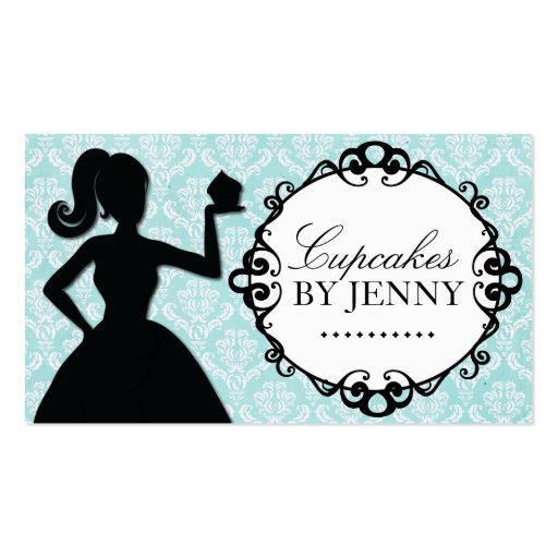 Classy Cupcake Silhouette Business Cards (front side)