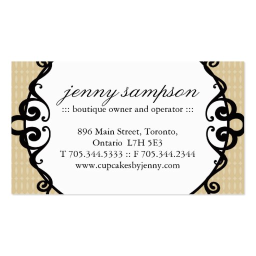 Classy Cupcake Silhouette Business Cards (back side)