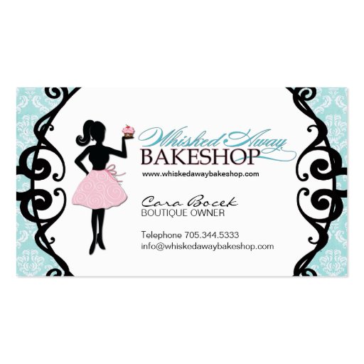 Classy Cupcake Silhouette Business Cards (front side)
