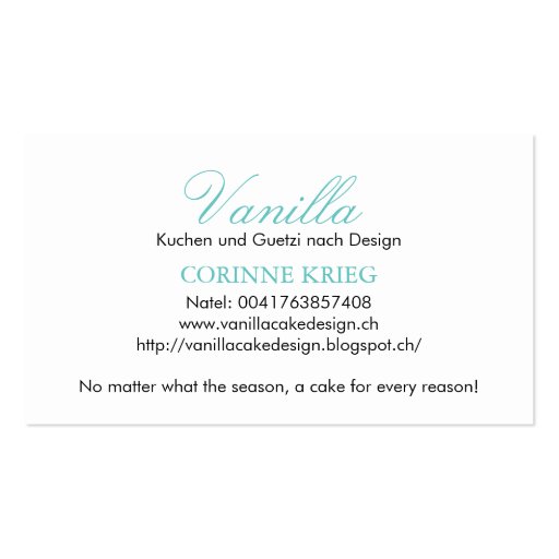 Classy Cupcake Silhouette Business Cards (back side)