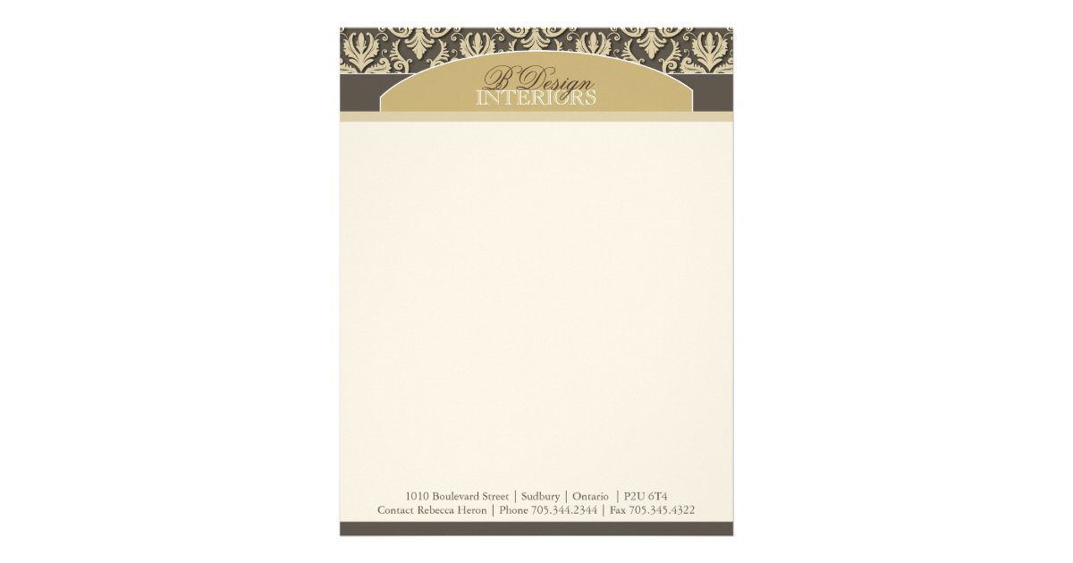 Classy Custom Interior Designer Letterhead Zazzle