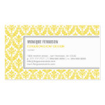Classy Damask Business Card - Lemon