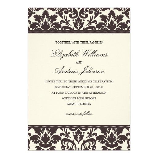 CLASSY DAMASK | WEDDING INVITATION (front side)