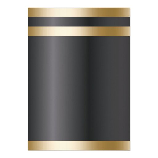 Classy Dark Gold Foil Stripes Wedding Invitations