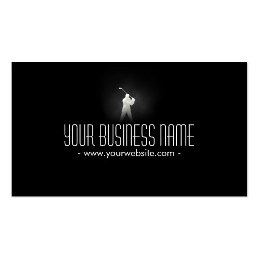 Classy Dark Golf Pro Business Card (front side)
