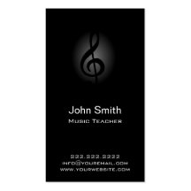 Classy Dark Music Teacher Business Card