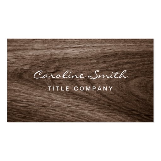 Classy dark oak wood grain professional profile business card