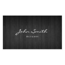 Classy Dark Wood Actuary Business Card