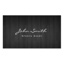 Classy Dark Wood Sports Agent Business Card