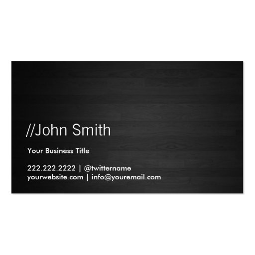 Classy Dark Wood Texture Business Card (front side)