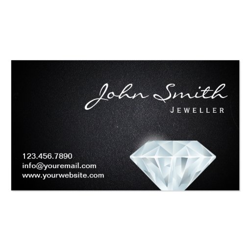 Classy Diamond Jeweller Dark Business Card (front side)