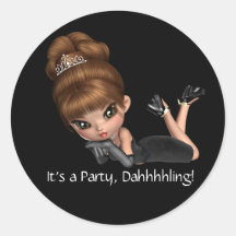 Classy Diva Party Stickers