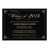 Classy Elegant Black 2013 Graduation Invite