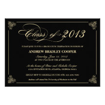 Classy Elegant Black 2013 Graduation Invite