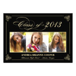 Classy Elegant Black 2013 Graduation Photo Invite