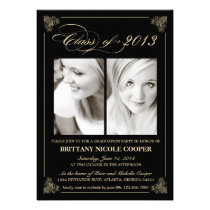 Classy Elegant Black 2013 Graduation Photo Invite