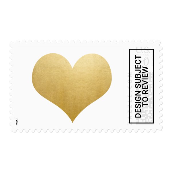 custom classy elegant faux gold foil simple heart wedding