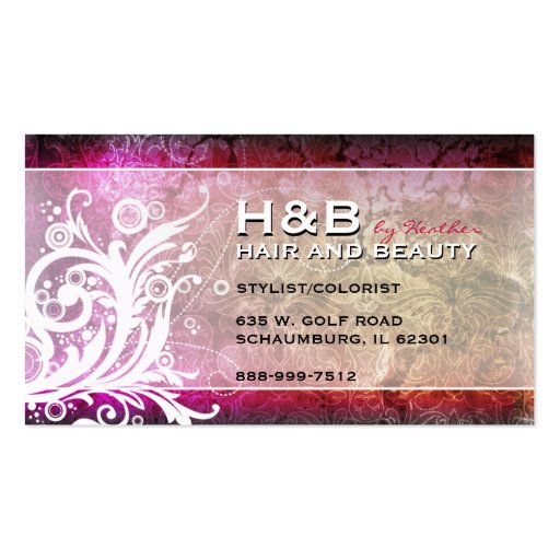 Classy & Elegant Flourish Salon/Hairstylist Card Business Card (back side)