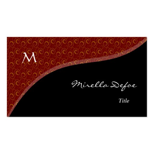 Classy Elegant Monogram Spirals Business Card