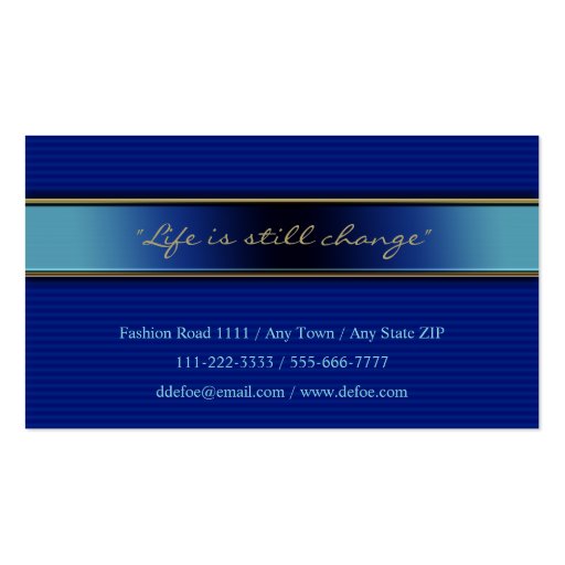 Classy Elegant Professional Blue Business Card (back side)