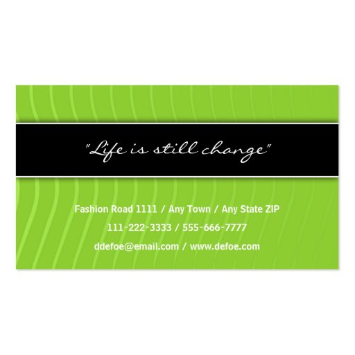 Classy Elegant Professional Green Business Card (back side)