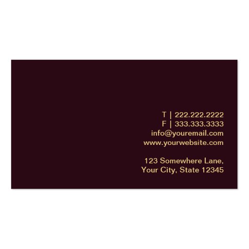 Classy Firewood Massage Therapist Business Card (back side)