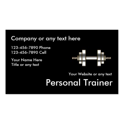 Classy Fitness Personal Trainer Business Cards (front side)
