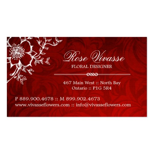 Classy Floral Business Cards (back side)