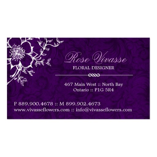 Classy Floral Business Cards (back side)