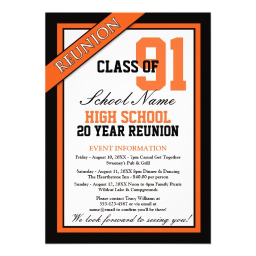Classy Formal High School Reunion Announcement (front side)