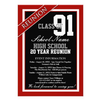 Classy Formal High School Reunion Announcements