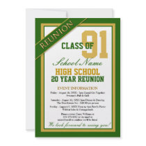 Classy Formal High School Reunion Custom Announcements