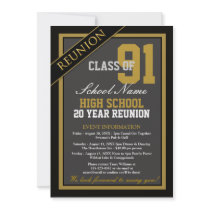 Classy Formal High School Reunion Custom Invitations