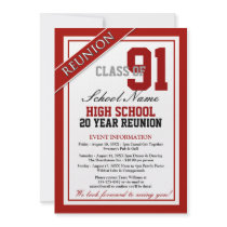 Classy Formal High School Reunion Custom Invites