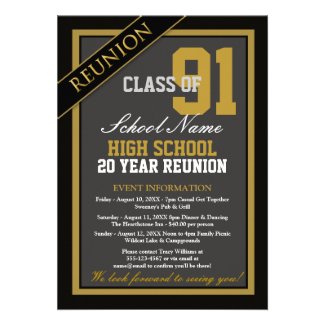 Classy Formal High School Reunion Custom Invitations