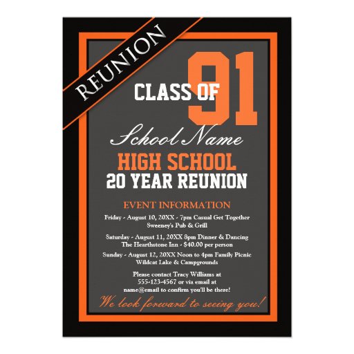 Classy Formal High School Reunion Invitation (front side)