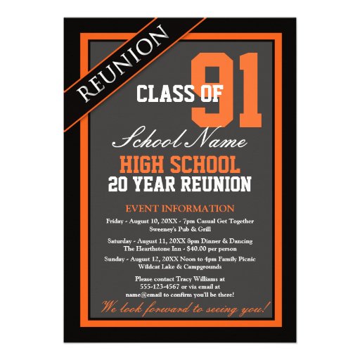 Classy Formal High School Reunion Invitation