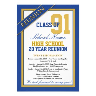 Classy Formal High School Reunion Custom Announcements