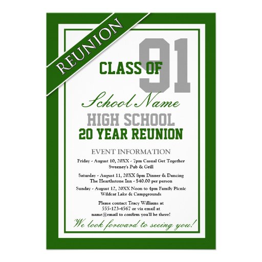 Classy Formal High School Reunion Invites