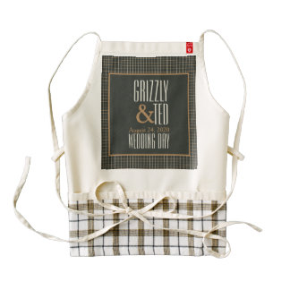 Classy Framed Bear Pride Gay Heart Grooms Apron