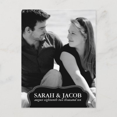 Classy Framed Photo Save the Date Post Card
