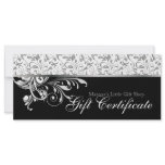 Classy Gift Certificate Retail Floral Black W Rack Cards