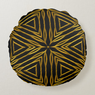 Black And Gold Round Pillows Zazzle