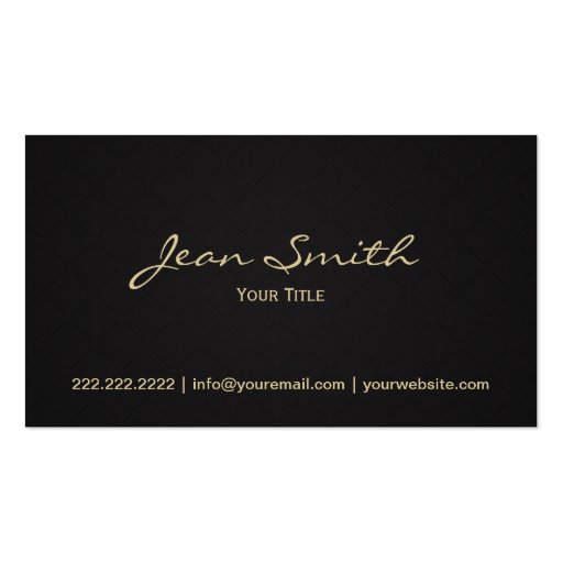 Classy Gold & Black Mobile Beauty Business Card (back side)