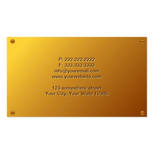 Classy Gold Bodybuilding Business Card (back side)